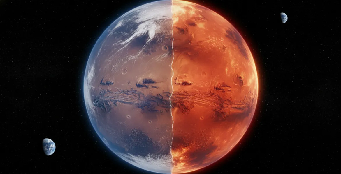 Marte diviso a metà: svelata l'asimmetria termica tra i due emisferi