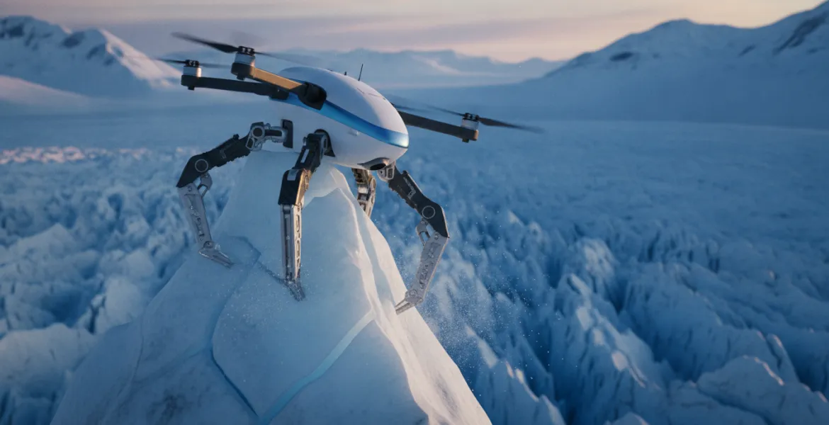Il drone con artigli da gatto che conquista i ghiacciai