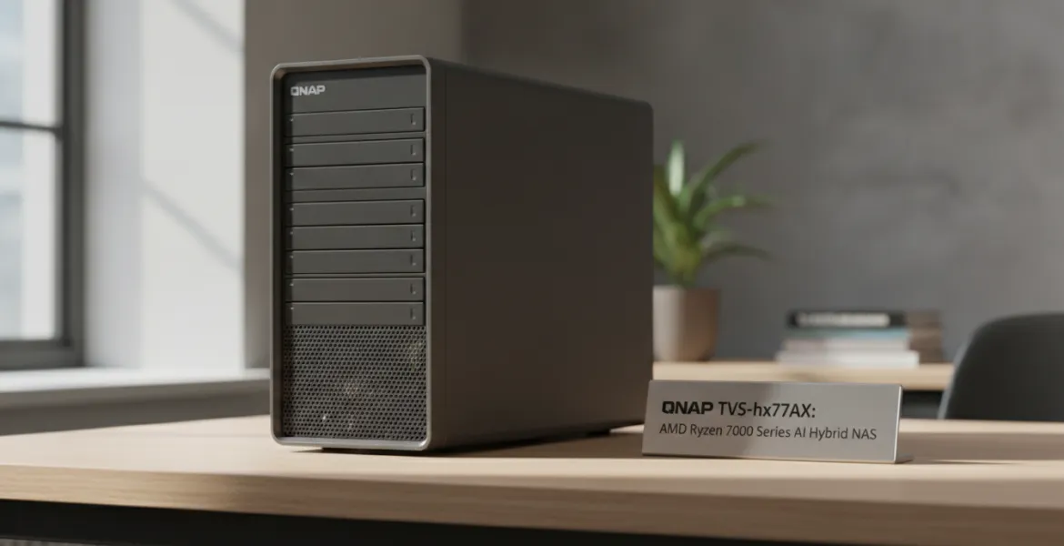QNAP TVS-hx77AX: I Nuovi NAS Ibridi con AMD Ryzen 7000 per l'era dell'AI