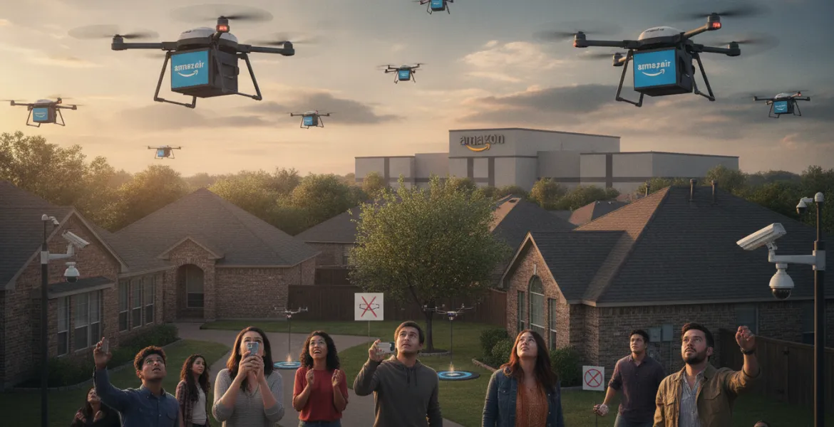 Droni Amazon Prime Air: a Richardson scoppia la guerra dei cieli tra innovazione e privacy