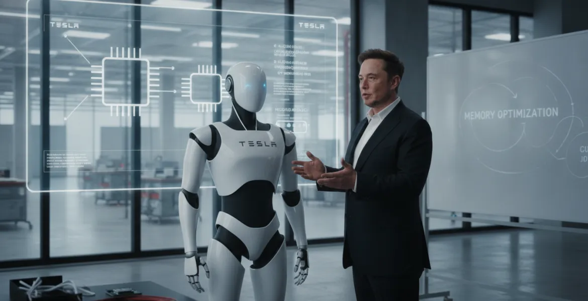 Tesla Optimus: Elon Musk ridimensiona la memoria dei robot per battere la crisi dei chip