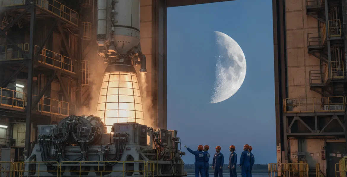 NASA: Record di potenza per il motore RS-25, la Luna è più vicina