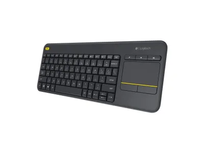 Logitech - K400 Plus Tastiera Wireless TV, touchpad integrato, controlli multimediali, AZERTY BE, nera