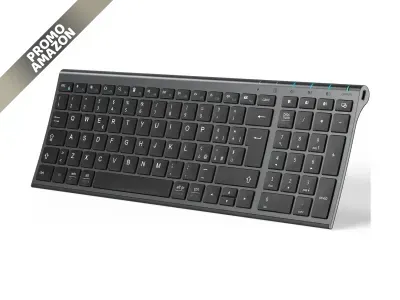 Tastiera - Bluetooth 5.1 ricaricabile, full-size ergonomica con tastierino numerico, compatibile Mac/Win/Android