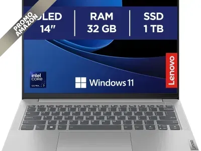 Lenovo - IdeaPad Slim 5, 14 pollici OLED, Intel Core Ultra 7, 32GB RAM, 1TB SSD, Windows 11, Cloud Grey