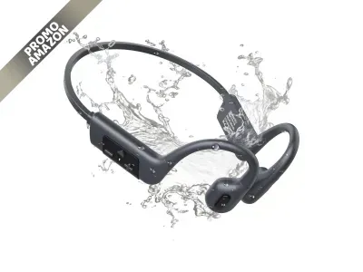 MONODEAL cuffie conduzione ossea IP68, 32GB MP3, Bluetooth 5.3, subacquee per nuoto, sport