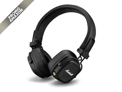 Marshall - Major IV: cuffie Bluetooth on-ear, pieghevoli, 80+ ore di riproduzione wireless, nere