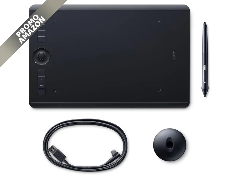 Wacom Intuos Pro Medium PTH-660, Tavoletta Grafica con Penna, Wireless, Tasti Personalizzabili, Nero