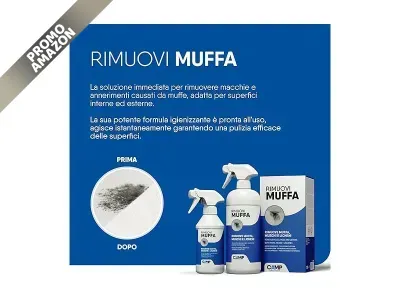 CAMP - Rimuovi Muffa, spray antimuffa rapido per muri interni ed esterni, igienizzante pronto all’uso