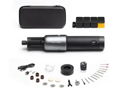 HOTO Strumento 35 in 1, utensile rotante a batteria 2000 mAh, 5 velocità, 25000 giri/min, LED, compatto