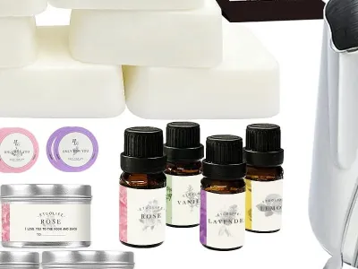 ETUOLIFE - Kit per creare candele fai-da-te, con 480g di cera di soia, 8 barattoli e crogiolo, ideale regalo