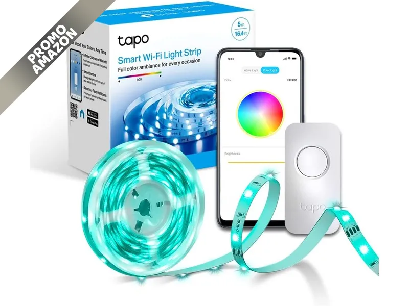 Tapo Striscia LED Smart Wi-Fi 5m Tapo L900-5, Alexa & Google, Sync-to-Music, per Casa e Festa, App