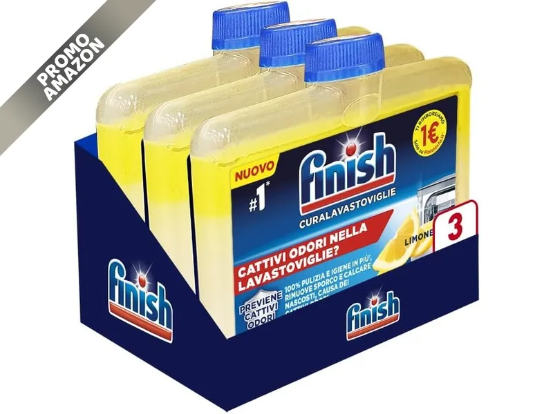 Finish Curalavastoviglie Additivo Lavastoviglie, 3x250ml, Cura al Limone