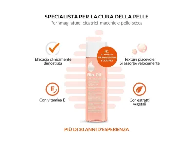 Bio-Oil - Olio 125ml, idratante cicatrizzante, riduce smagliature, cicatrici e inestetismi cutanei