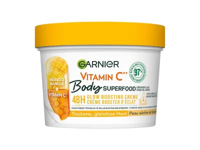 Garnier - cura corpo per pelle secca, burro al mango e vitamina C, idratazione 48h, 380ml